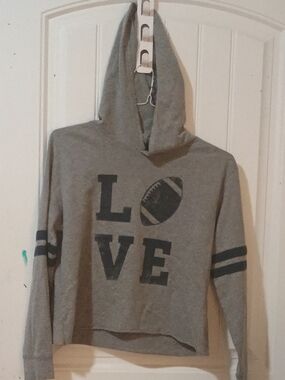 LOVE Football Gray Hooded Sweatshirt